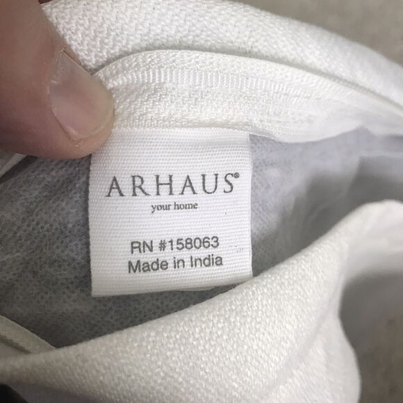 Arhaus ESTERO Outdoor Lumbar Pillow Cover Gray Woven Recycled Polyester 31x14 - Picture 2 of 7